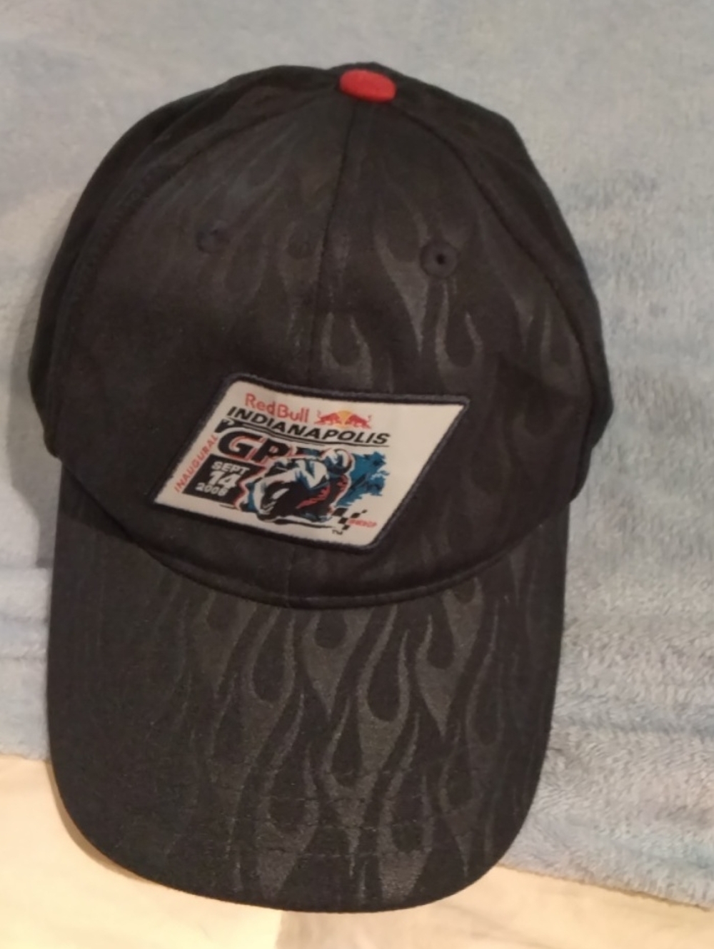 Indianapolis Moto GP 2008 Navy Blue Flame Patch Baseball Cap